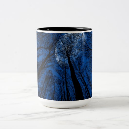 Maan in de Night Sky Tweekleurige Koffiemok (Center)