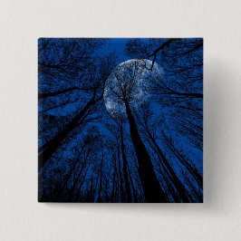 Maan in de Night Sky Vierkante Button 5,1 Cm