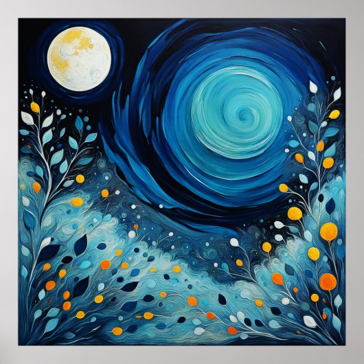 Maan in de tuin 804 poster (Voorkant)