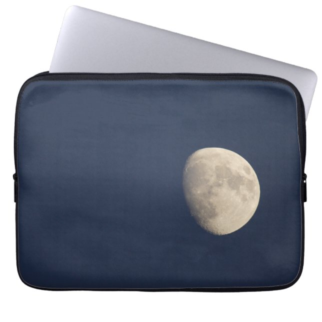 Maan in de vroege avond laptop sleeve (Voorkant)