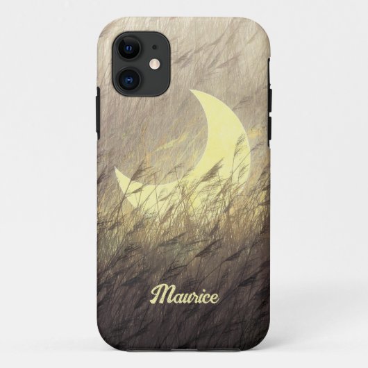 Maan in Gras iPhone Custom Hoesje Case (Achterkant)