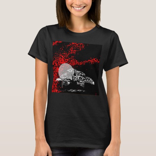 Maan in Red Sky T-Shirt (Voorkant)