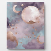 Maan in roze kunst fotoplaat (Voorkant)