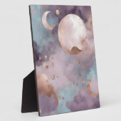 Maan in roze kunst fotoplaat (Zijkant)