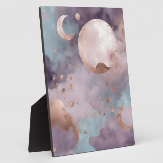 Maan in roze kunst fotoplaat (Zijkant)