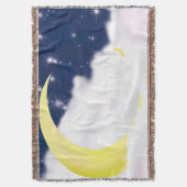 Maan in zachte wolken gooit deken (Voorkant Verticaal)