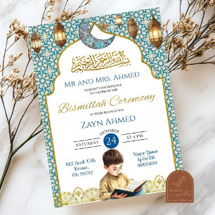 Maan Islamitische jongen Bismillah ceremonie Kaart