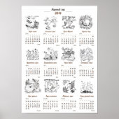Maan Jaar Kalender 2014 Poster (Voorkant)