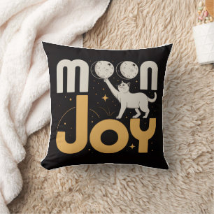 MAAN JOY Minimalistische Futuristische Kat & Maan Kussen