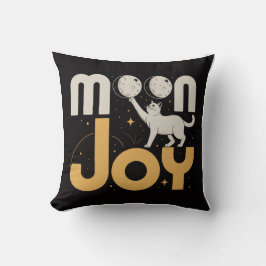 MAAN JOY Minimalistische Futuristische Kat & Maan Kussen