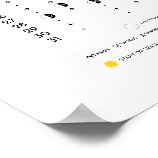 Maan Kalender 2023 Zodiac Kalender PT Poster (Hoek)