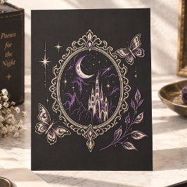 Maan Kasteel Vlinder Gothic Hemels Feestdagenkaart