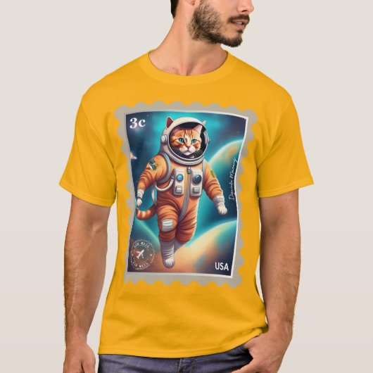 Maan kat astronaut T T-shirt (Voorkant)