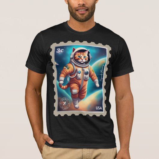 Maan kat astronaut T T-shirt (Voorkant)