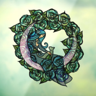 Maan Kat Godin Maan Kind Katten Raamsticker