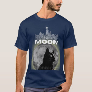 Maan Kat & Middernacht Bibliotheek T-shirt