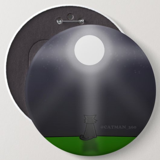 MAAN KAT RONDE BUTTON 6,0 CM (Voorkant /achterkant)