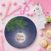 Maan Kerstmis ornament op den Papieren Bordje (Feest)