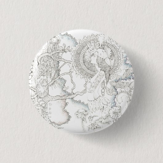 maan kijken ronde button 3,2 cm (Voorkant)