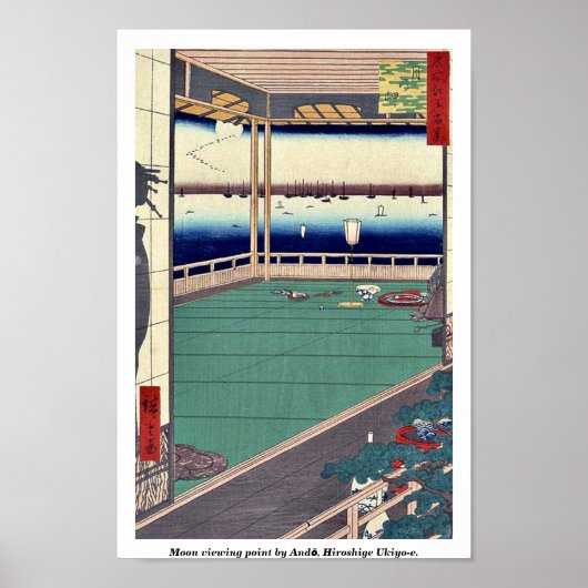 Maan kijkpunt van Andō, Hiroshige Ukiyo-e. Poster (Voorkant)