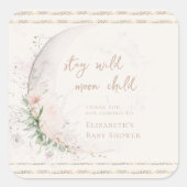 Maan Kind | Boho Hippie Baby Shower Vierkante Sticker (Voorkant)