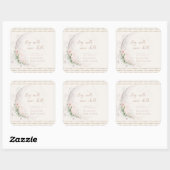 Maan Kind | Boho Hippie Baby Shower Vierkante Sticker (Vel)