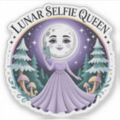 Maan Kind Selfie Koningin Hemels Sticker (Voorkant)