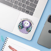 Maan Kind Selfie Koningin Hemels Sticker (Laptop met iPhone)