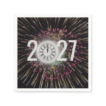 Maan Klok en Vuurwerk 2027 Oud en Nieuw