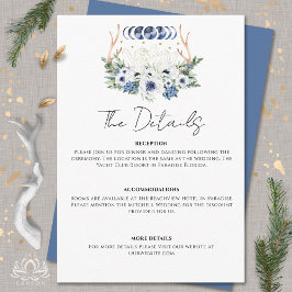 Maan Kristallen Bloemen Boho Metafysische Bruiloft Informatiekaartje