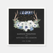 Maan Kristallen Bloemen Boho Metafysische Bruiloft Servet (Voorkant)