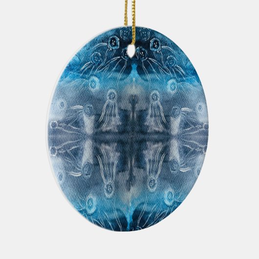 Maan kwal batikprint keramisch ornament (Rechts)