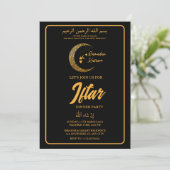 MAAN LANTAARN RAMADAN KAREEM IFTAR DINER PARTY INV KAART (Staand voorkant)