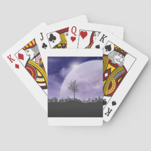 Maan Licht Sterren Lucht Bomen Whimsical Personali Pokerkaarten