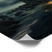 Maan licht vuurtoren print (Hoek)