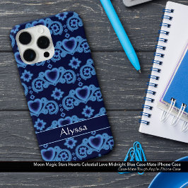 Maan Magische Sterren Harten Celestial Midnight Bl iPhone 15 Pro Max Hoesje