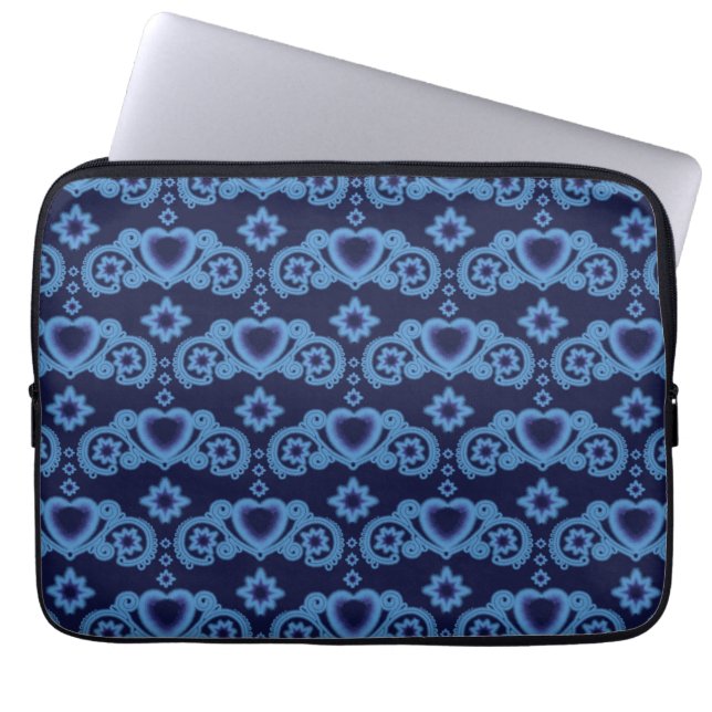 Maan Magische Sterren Harten Celestial Midnight Bl Laptop Sleeve (Voorkant)