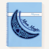 Maan Magische Sterren Harten Hemelse Liefde Naam Notitieboek (Voorkant)