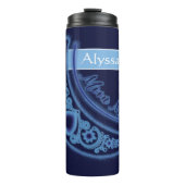 Maan Magische Sterren Harten Hemelse Naam Donkerbl Thermosbeker (Voorkant)