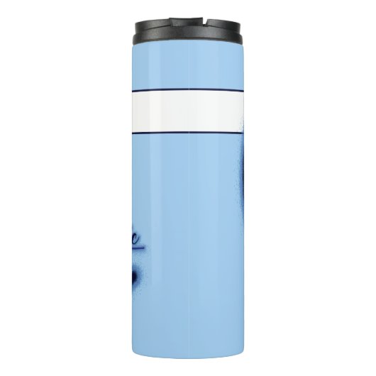 Maan Magische Sterren Harten Hemelse Naam Lichtbla Thermosbeker (Achterkant)