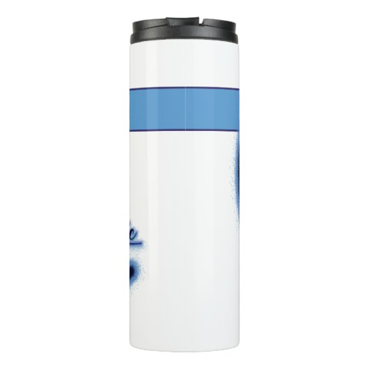 Maan Magische Sterren Harten Hemelse Naam Wit Thermosbeker (Achterkant)