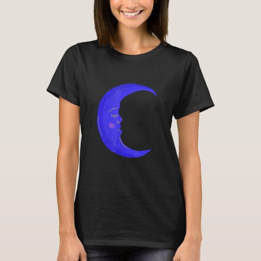  maan met gezicht t-shirt (Voorkant)