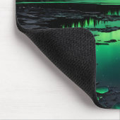 Maan met groene en Paarse Auroras Muismat (Hoek)
