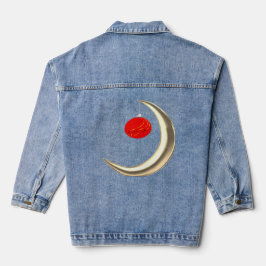 Maan met Kerstversiering Denim Jas Denim Jacket