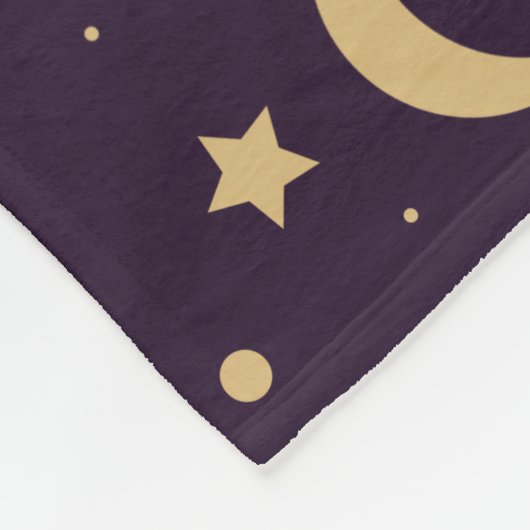 maan met nachtelijke hemel fleece deken (Hoek)