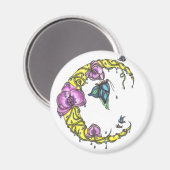 Maan met orchideeën en vlinders magneet (Voorkant / Achterkant)