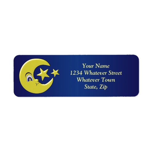 Maan met sterren retouradres etiket (Voorkant)