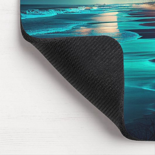 Maan met uitzicht op de oceaan en de stad muismat (Hoek)