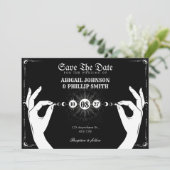 Maan mystieke magische hand bruiloft kaart (Staand voorkant)