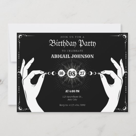 Maan mystieke magische hand verjaardag kaart (Voorkant)